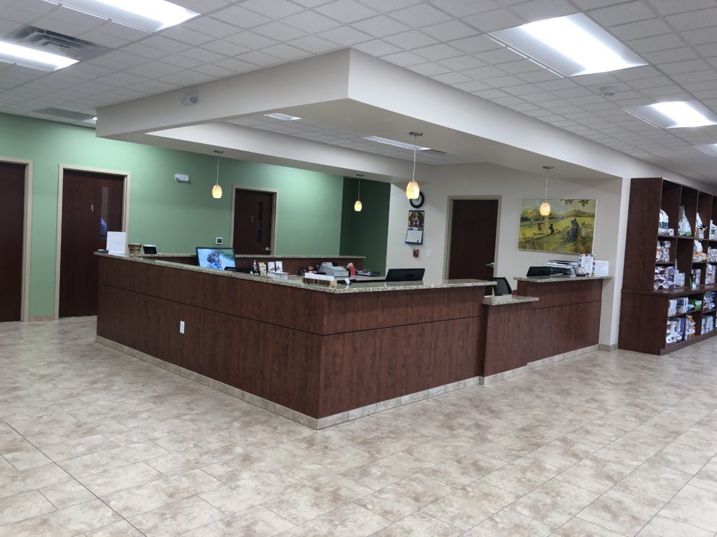 Reception area at Oconomowoc Animal Hospital